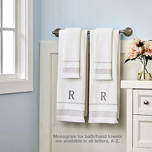 Skl Home Casual Monogram Toalla De Baño, S, 28x54, Blanco 3