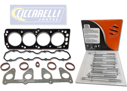 CICCARELLI Cylinder Head Gasket Set + Bolts Chevrolet Celta 1.4 0