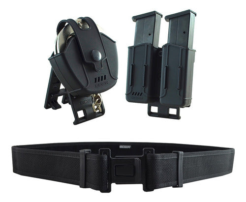 Boer Tactical Kit: Belt + Double Magazine Holder + Handcuff Holder 0