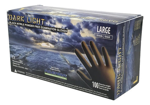 Adenna Dark Light 9 Mil Nitrile Powder Free Exam Gloves (neg 0