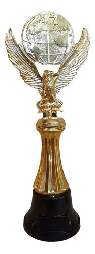 CABPremiaciones Plastic Trophy Eagle World Small Column 23 Cm Souvenir 0