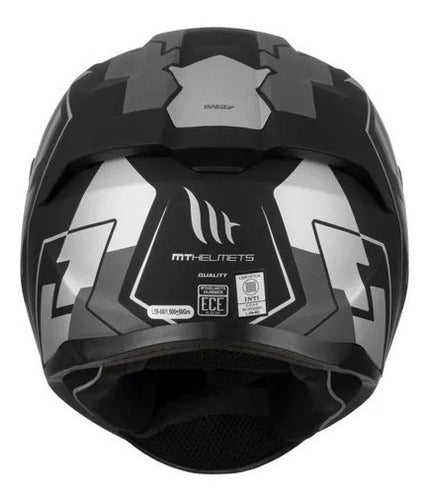 MT Stinger Hummer Quality D2 Matte Grey Motorcycle Helmet 4
