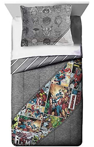 Jay Franco Marvel Comics 80th Anniversary Twin Comforter & S 1