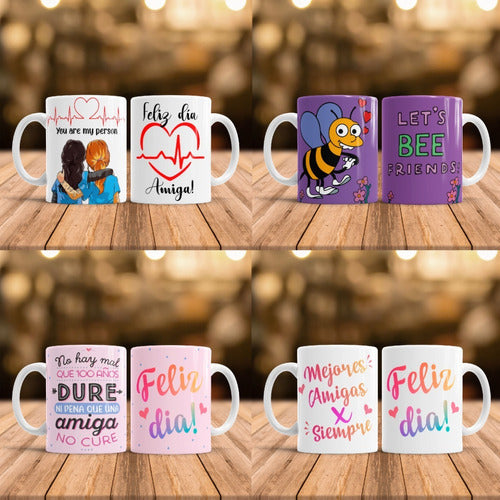 15 Diseños Plantillas Dia Del Amigo + 15 Mockups Tazas 6