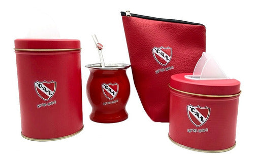 Yerba Mate Set with Sugar Bowl, Mate Cup, Yerba Mate Holder, and Leather Case by Rixon - Set Matero C/ Azucarera, Yerbera, Mate Y Funda Independiente
