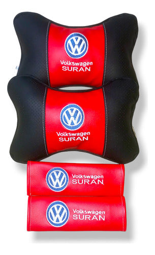 Kit: 2 Cervical Pillows and 2 Seat Belt Covers by Volk 3