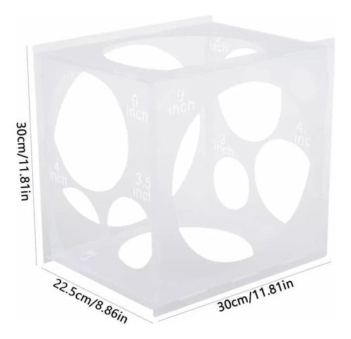 Cubo Plástico Caja Medidora De Globos Calibrador Plegable 1