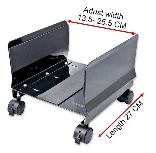 Syba ATX Adjustable Width Steel Computer CPU Stand with 4 Wheels 4