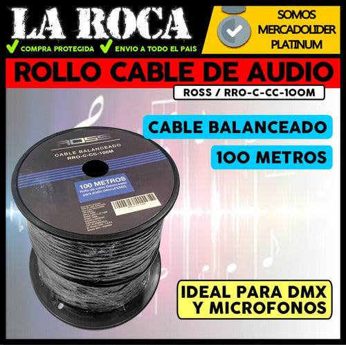 Ross Balanced Cable Roll 100 Meters DMX Microphone Audio 2