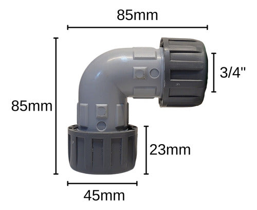 Duke Acople Rapido Codo 3/4 Comp Profesional Traba Mecanica 1