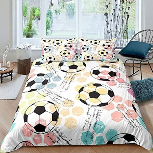 Juego De Ropa De Cama De Fútbol Para Niños, Funda De Edredón 0