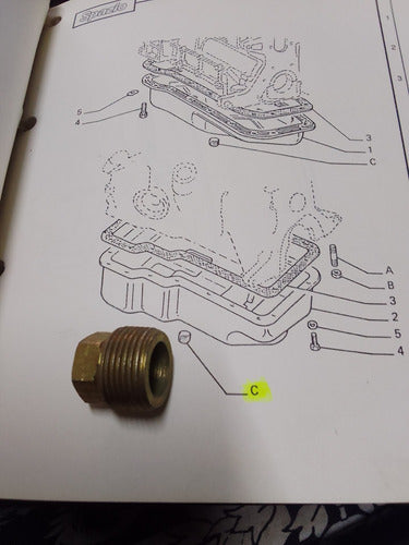 Tapon Lateral Caja/carter Motor Para Fiat Cab Exagonal Orig 6