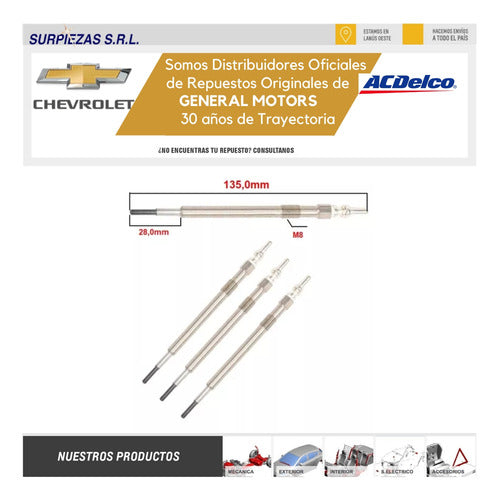 Kit Bujias Precalentamiento S/10 14/ Chevrolet Original 1