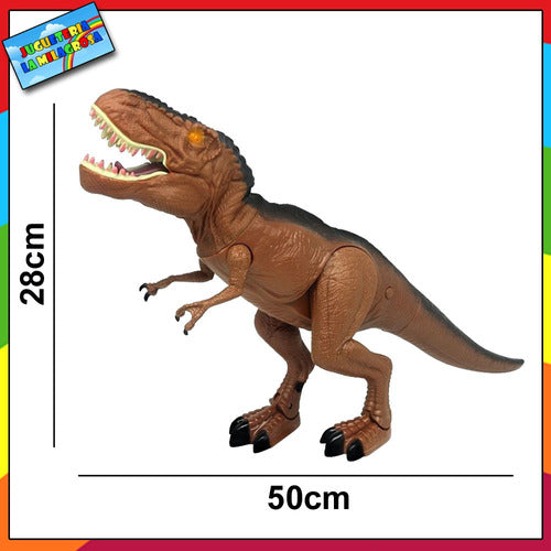 Dinosaurio T-rex Jurassic Juguete Camina Mueve Cuello Luz 4