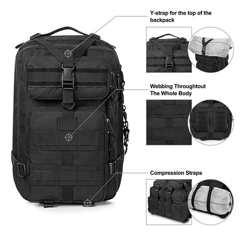 G4free Black Waterproof 35L Camping Backpack 4