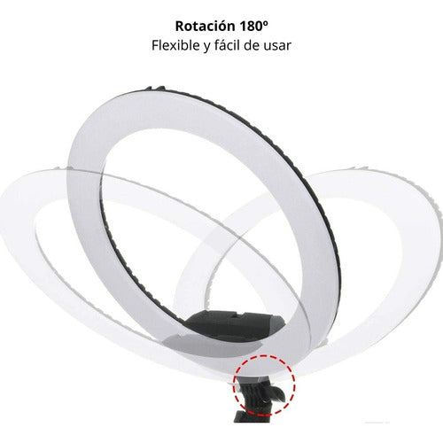 Aro De Luz Led De 30cm De Diametro Con Tripode Y Tres Soport 1