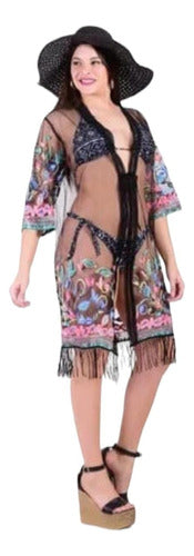 Thice Kimono Mujer Playa Moda Total Tunica Cod. 10092 0