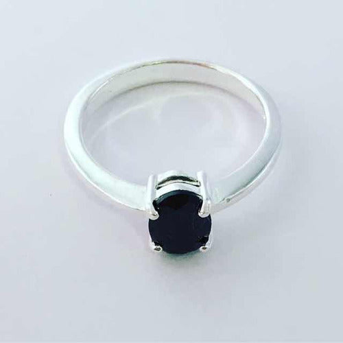 Inspira Anillo Solitario Piedra Negra En Plata 925 Negro 4