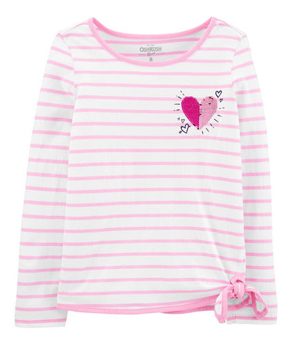 Oshkosh 3D Heart Striped Jersey Shirt 0