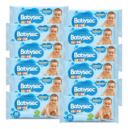 Toallitas Babysec Ultra Fresh X 600 (12 Paquetes X 50 C/u) 0