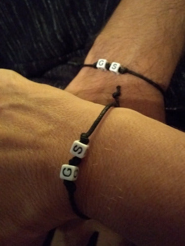 Shdetalles Duo Pulseras Hilo Compartir Pareja Amistad Nombre Iniciales 5