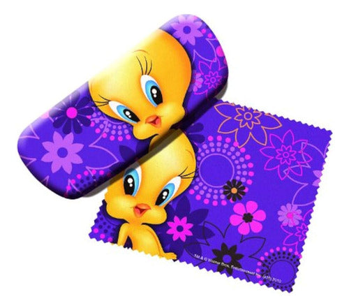 Looney Tunes Tweety Bird Cleaner Y Estuche Para Gafas 0