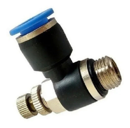 Conexão Pneumática Regulador De Fluxo 1/2 Bsp X Tubo 12 Mm 3