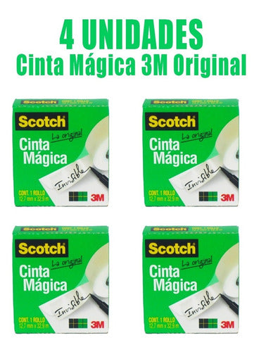 3M Magic Tape 12mm X 33 Mts Pack of 4 Units 0