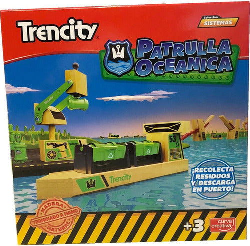 Trencity Patrol Oceanic Wooden Boat with Wagons 0