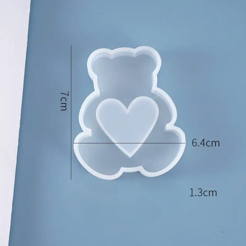 Doctor Glitter Silicone Mold Shaker Soap Candles - Teddy Bear Heart Bear 1