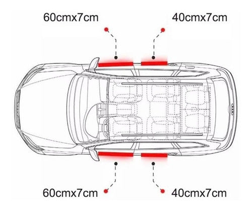 Protector Zócalo Mercedes 4 Piezas Símil Kevlar Adhesivo 3m 2