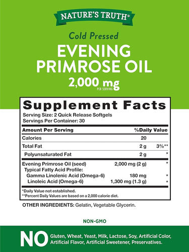 Nature's Truth Evening Primrose Oil Capsules 2g 60ct 1