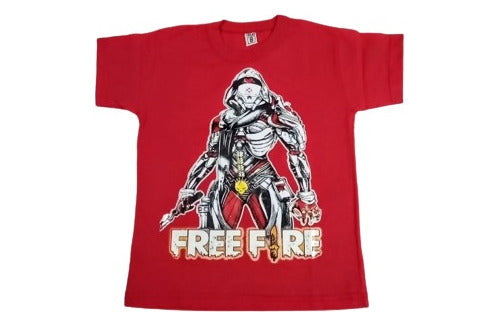Kids' Free Fire T8 T-Shirt - Glow in the Dark Print - Size 8 0
