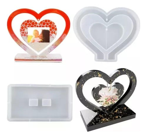 Premium Silicone Heart Photo Frame Mold 0