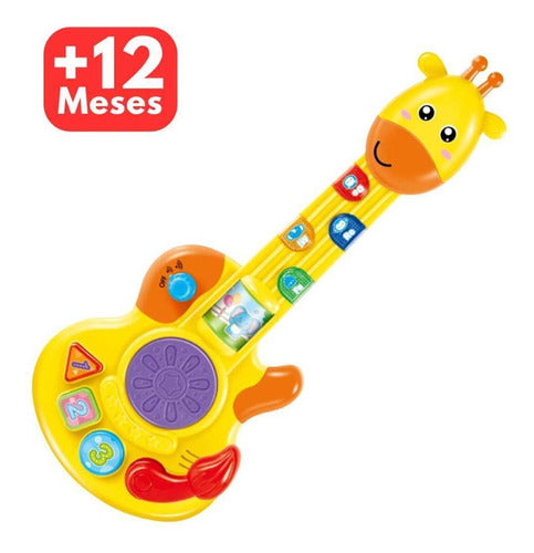 Brinquedo Girafa Guitarra Com Luz E Som Multikids Br2172 1