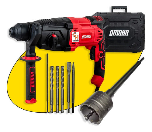 Omaha 1050W 3.5J Electric Rotary Hammer + Drill Bit Set 0