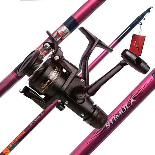 Combo Pejerrey Shimano Stimula 4,50mts Reel Multifilamento 0