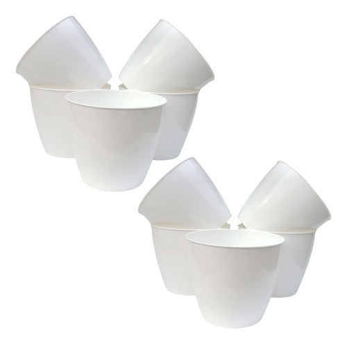 Matri Round Pots N°18 White Pack of 10 1