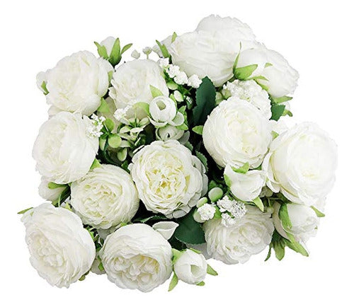 AIPOKE Package of 4 Artificial Persian Rose Bouquets 20 Flowers 0