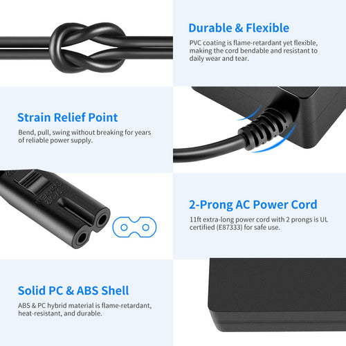 Nuevo Ac 110 V A Dc 15 V Adaptador De Corriente Con Cable De 2