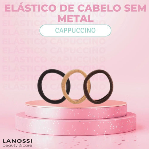 Kit 6 Elásticos De Cabelo Sem Metal Capuccino Lanossi Ls2507 1