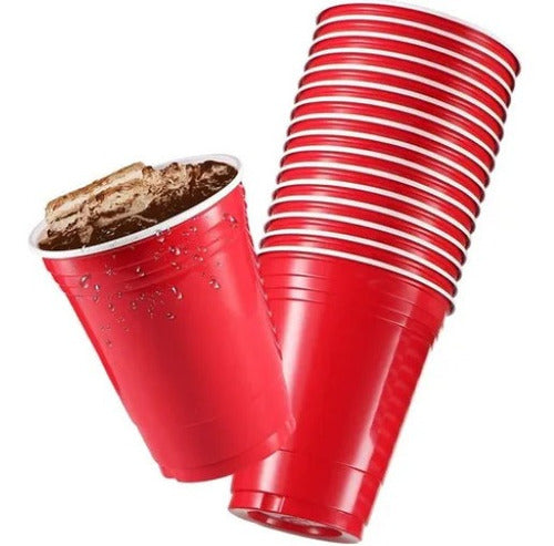 Disposable Red Blue Plastic American Cup 300cc x25 Units 0