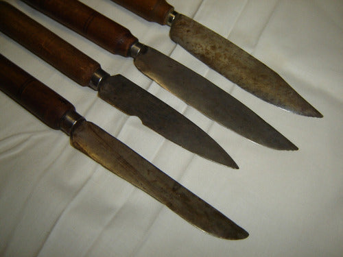 Set of 4 Vintage French Carbon Steel Knives 5