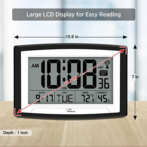 Reloj De Pared Mesa Atomico Batería Temperatura Humedad 2