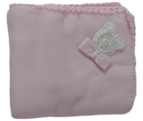 Mantas Polar Bebe, Nueva, Rosa, Celeste, Blanco,borde Tejido 0