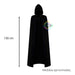 Black Long Hooded Cape Costume 130cm Halloween 1