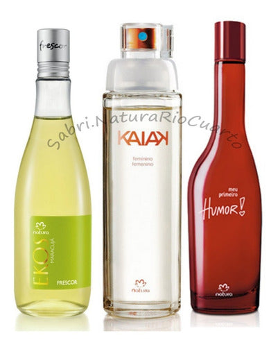 Natura Kit 3 Perfumes: Ekos + Kaiak Female + Humor of Your Choice 0