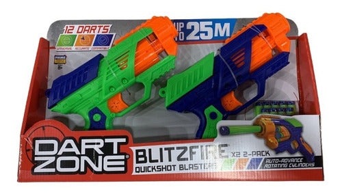 ZADIKIAN Dart Zone Blitzfire Quickshot Blaster Pack of 2 0