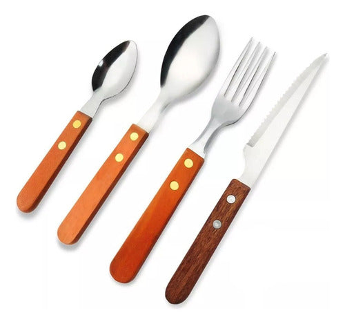 Set of 24 Wooden Cutlery Carol Type Dynamic Outlet 0