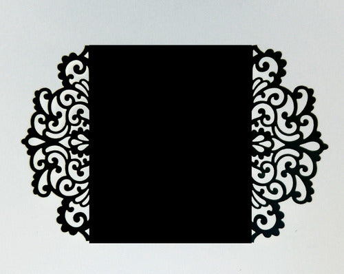 Oasis Creaciones 30 Laser Cut Black Envelopes for Wedding Invitations, 15 Years 0